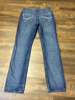 Cinch Grant Relaxed Bootcut Jeans 36x38 Thick Stitch Embroidered Cowboy Western